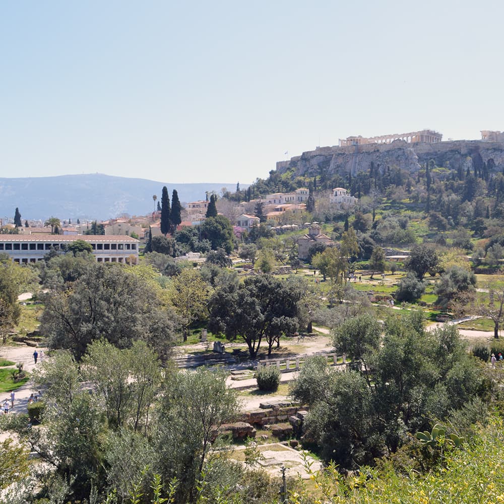 View across the Ancient Agora of Athens