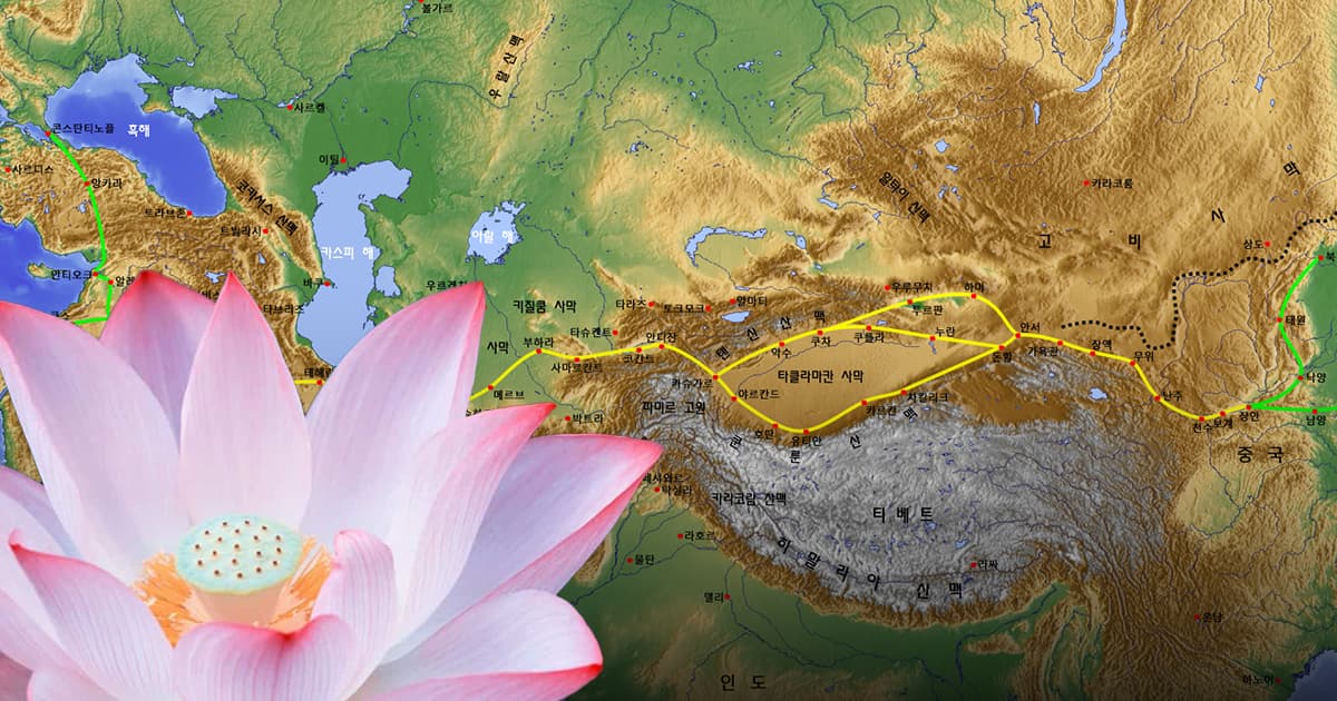 Map of major overland and maritime Silk Road routes